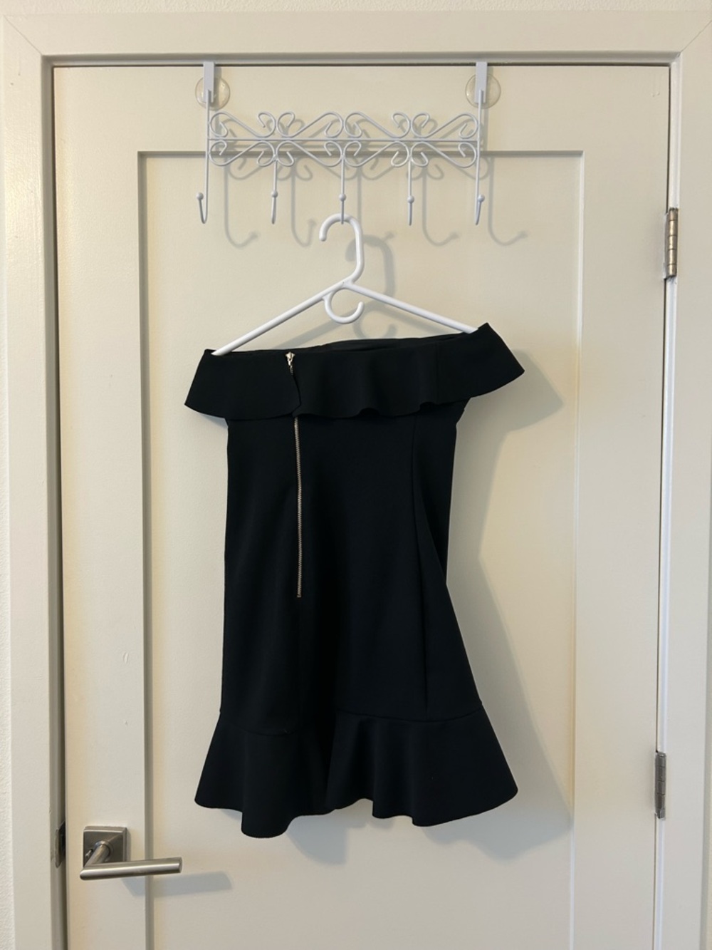 Off-Shoulder Black Ruffle Skirt - Picture 2 of 3